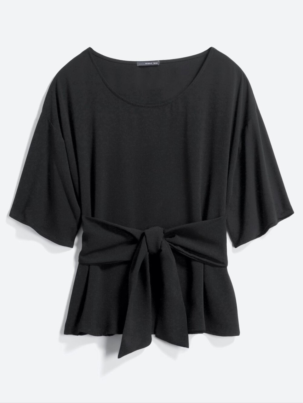 West Kei Black Tie-Front Women's Top, S